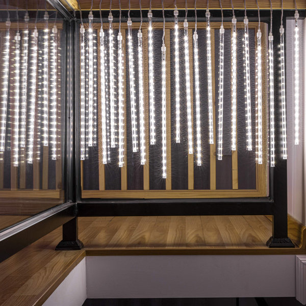 The Holiday Aisle® 360 LED 25 FT 10 Icicle Lights Outdoor Christmas